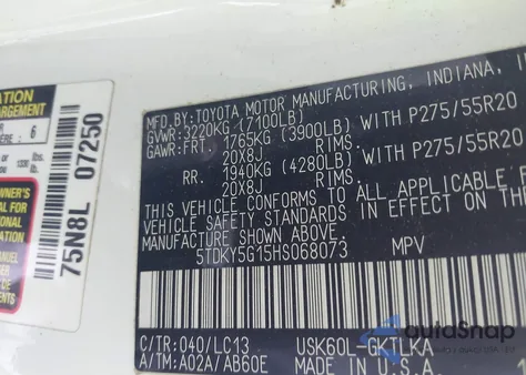 2017 Toyota Sequoia Limited from USA, damaged, VIN 5TDKY5G15HS068073